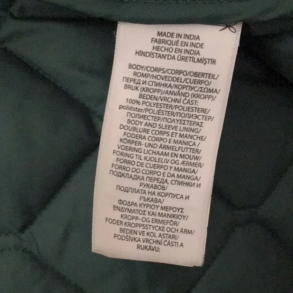 Ralph Lauren Polo kids Quilted snap down Jacket pockets unisex size S navy green